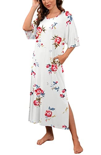 Women's Long Nightgown with Pockets
