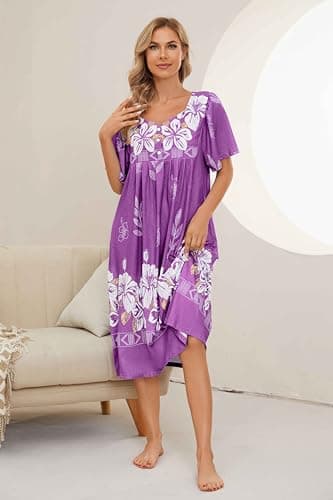 Women's Short Sleeve House Dress with Pockets