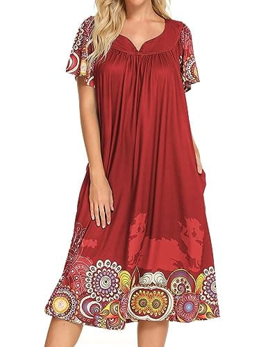 Stylish House Dresses for Women with Pockets - Sizes S-XXL