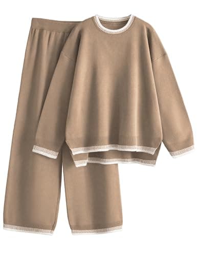 Women's Knit Sweater and Wide Leg Pants Set