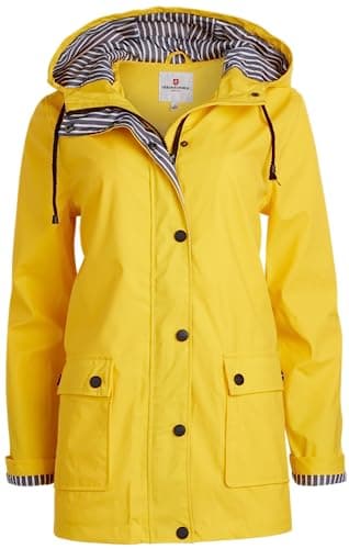 URBAN REPUBLIC Women's Water Resistant Rain Jacket with Pockets - S-3XL