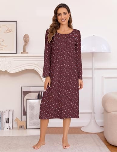 Bloggerlove Women's Soft Cotton Floral Sleepwear Nightgowns