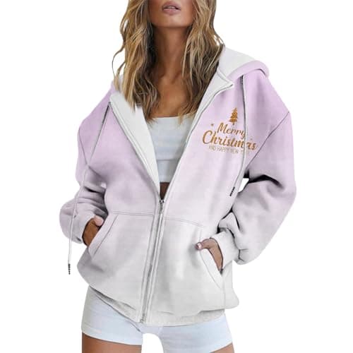 Refined Title: Women's Christmas Letter Print Hooded Coat