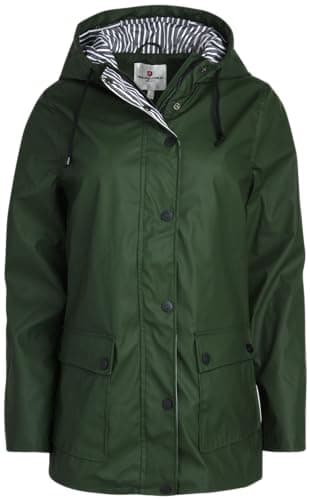URBAN REPUBLIC Women's Water Resistant Rain Jacket with Pockets - S-3XL
