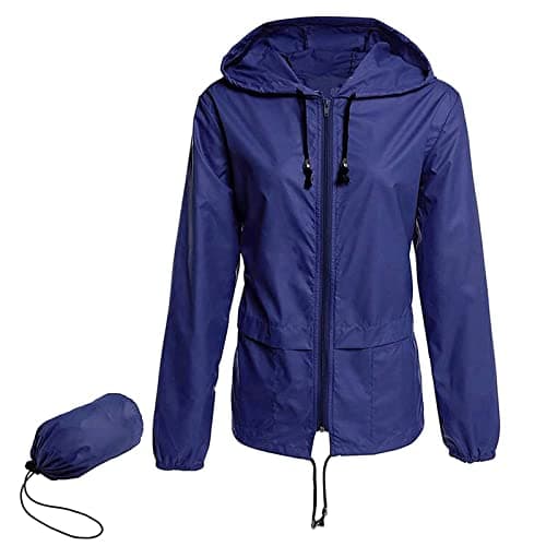 American Trends Women's Plus Size Packable Hooded Raincoat Jacket