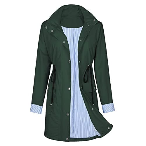 Women's Waterproof Raincoat | Lightweight Hooded Trench Coat | Outdoor Windbreaker