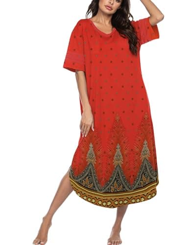 Refined Title: Ekouaer Women's V Neck Nightgown, Oversized Loose Sleepwear Dress