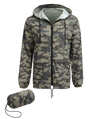 COOFANDY Men's Lightweight Packable Rain Jacket with Hood