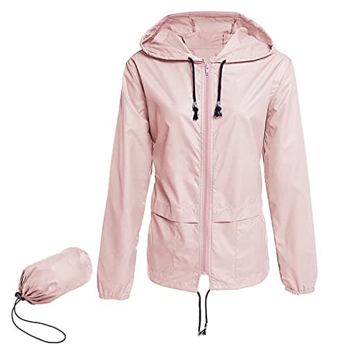 American Trends Women's Plus Size Packable Hooded Raincoat Jacket