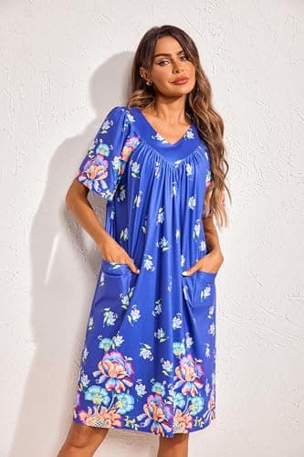 Women's Floral House Dress with Pockets