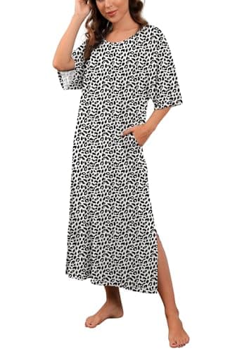 Women's Long Nightgown with Pockets