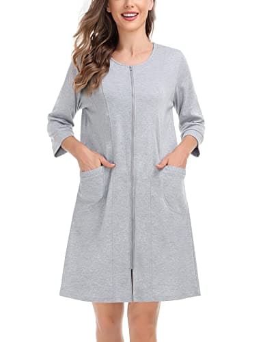 SWOMOG Women's Zip-Up Robe