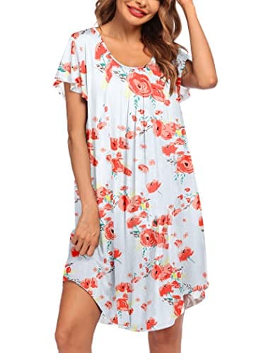 Ekouaer Soft Sleepwear Nightgown for Women
| Ekouaer Pleated Sleep Shirt S-3XL
| Ekouaer Short Sleeve Sleep Dress for Women S-3XL