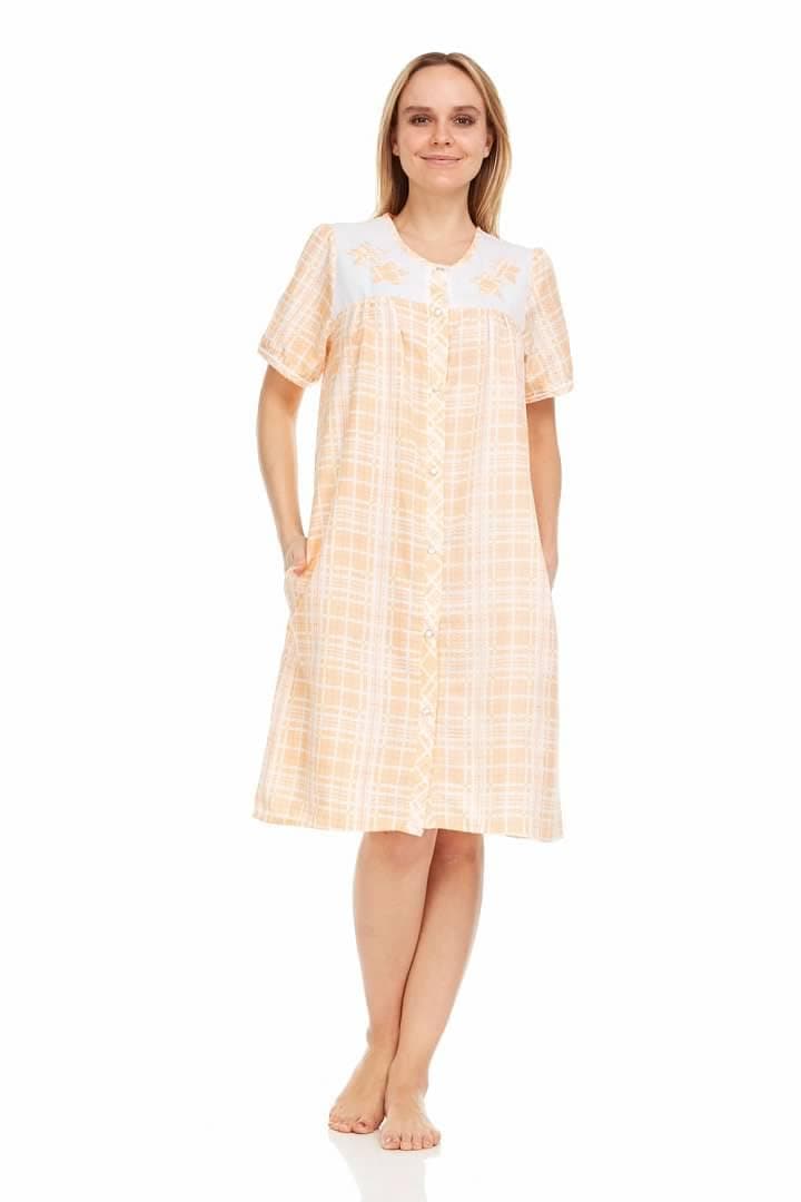 Dream8teen Women's Snaps Front Closure House Dress