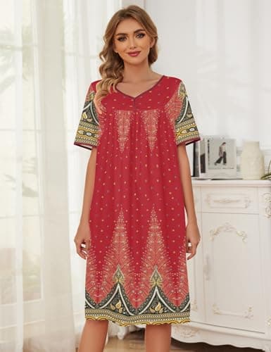 Moo Moos Floral Nightgowns for Women with Pockets