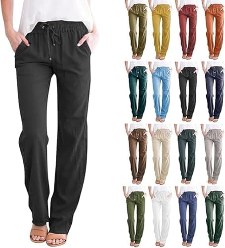 Women's Summer Comfort Cotton Linen Pants with Pockets