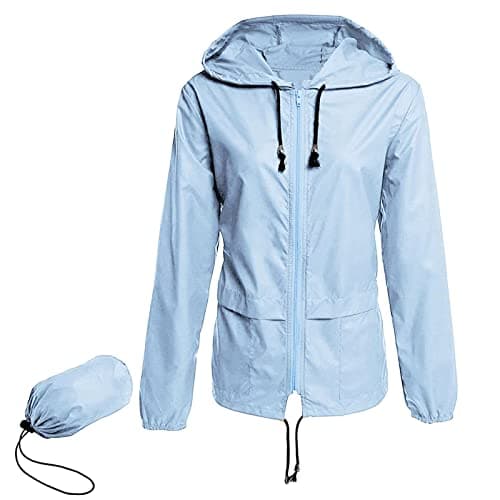 American Trends Women's Plus Size Packable Hooded Raincoat Jacket