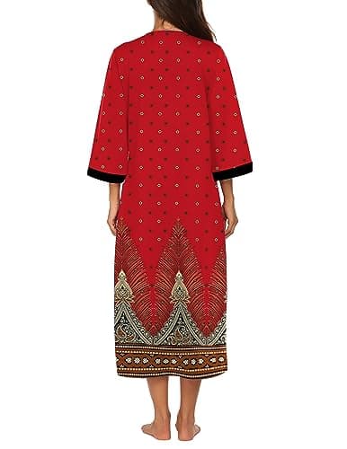 Ekouaer Women's Full Length Zipper Robe Sleepwear