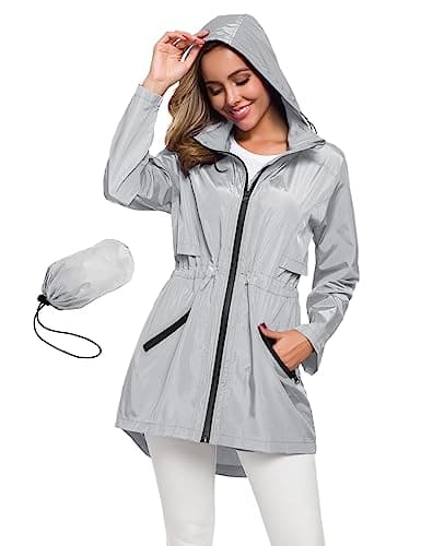 Avoogue Women's Long Waterproof Raincoat