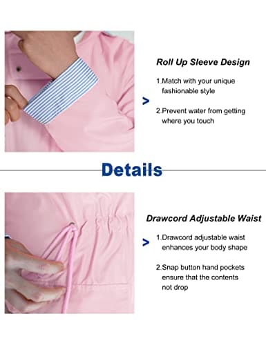 Women's Waterproof BBX Lephsnt Rain Jacket Lightweight Hooded Trench Coat