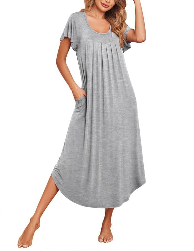 Ekouaer Soft Flare Sleeve Sleepshirt M-3XL