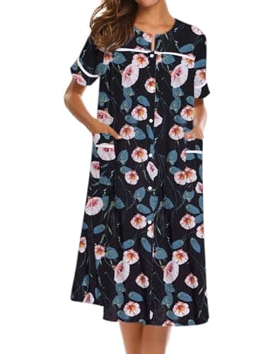 Ekouaer Women's Button Down House Dress with Pockets