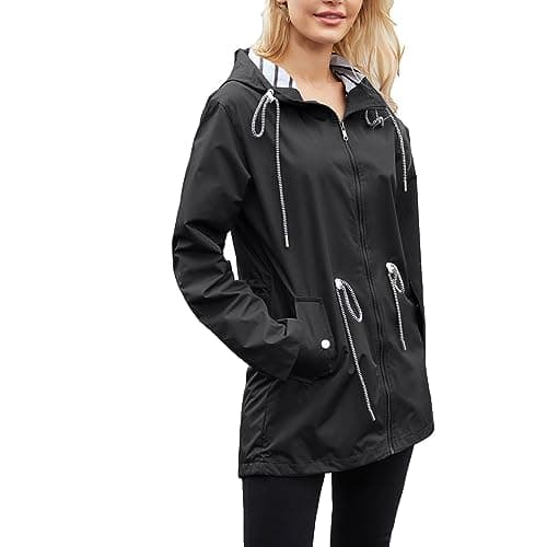Women's Lightweight Waterproof Hooded Rain Jacket