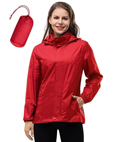 Women's Waterproof 33,000ft Rain Jacket with Hood for Golf & Hiking