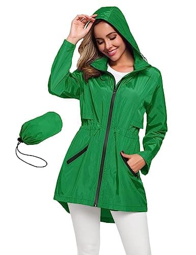 Avoogue Women's Long Waterproof Raincoat
