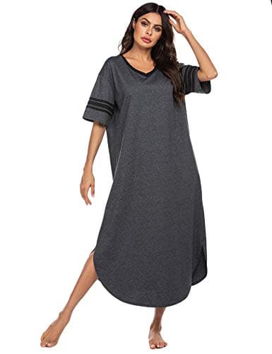 Refined Title: Ekouaer Women's V Neck Nightgown, Oversized Loose Sleepwear Dress