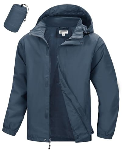33,000ft Men's Lightweight Waterproof Raincoat with Hood for Outdoor Hiking and Travel