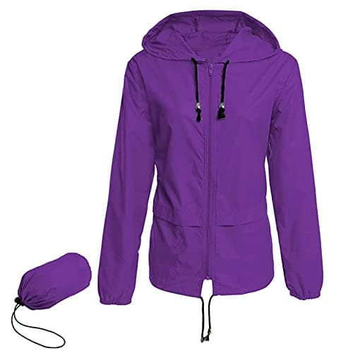 American Trends Women's Plus Size Packable Hooded Raincoat Jacket