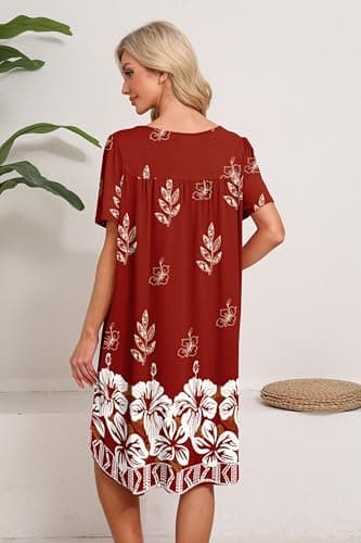 Mumu Women's Short Sleeve Nightgown with Pockets