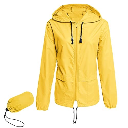 Century Women's Packable Waterproof Raincoat With Hood Windbreaker Jacket