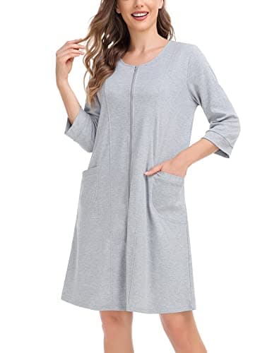 SWOMOG Women's Zip-Up Robe