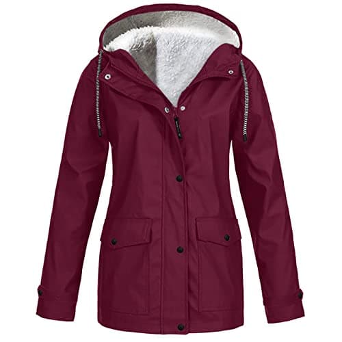 Women's Waterproof Fleece Lined Rain Jacket