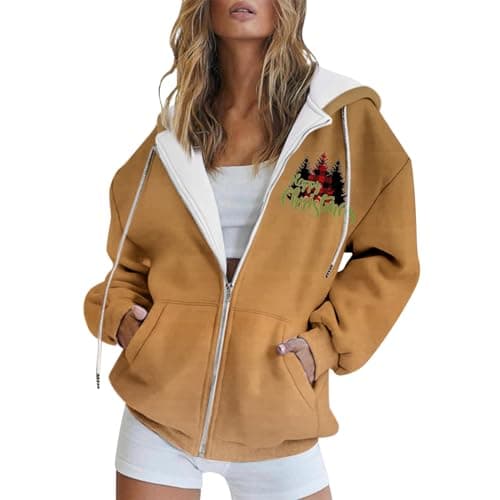 Refined Title: Women's Christmas Letter Print Hooded Coat