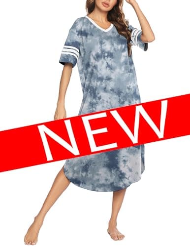 Refined Title: Ekouaer Women's V Neck Nightgown, Oversized Loose Sleepwear Dress
