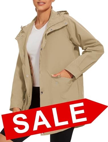 PESION Women's Waterproof Lightweight Raincoat with Pockets