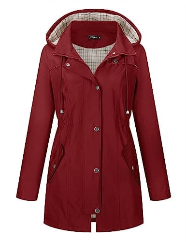 Women's Waterproof Outdoor Hiking Raincoat Lined Lightweight Hoodie