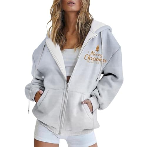 Refined Title: Women's Christmas Letter Print Hooded Coat