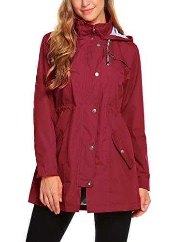 ZHENWEI Women's Lightweight Hooded Waterproof Outdoor Rain Jacket S-XXL