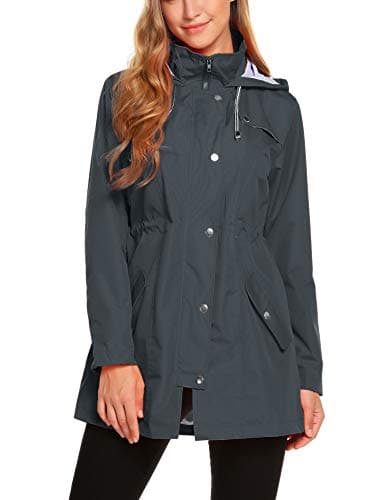 ZHENWEI Women's Lightweight Hooded Waterproof Outdoor Rain Jacket S-XXL