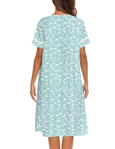 EKOUEAR Women's Button Down Short Sleeve Duster House Dress