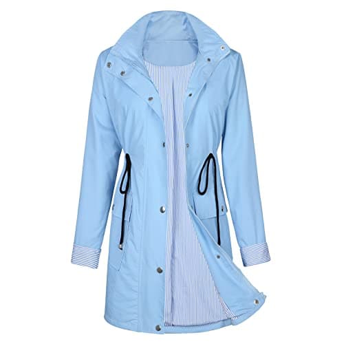 Women's Waterproof Raincoat | Lightweight Hooded Trench Coat | Outdoor Windbreaker