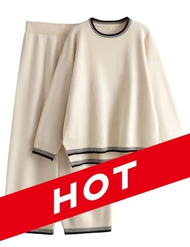 Women's Knit Sweater and Wide Leg Pants Set