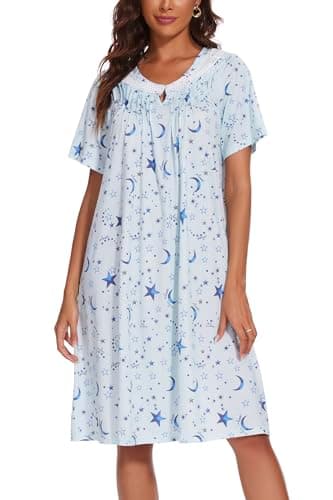 COSUNIONY Soft Cotton Nightgowns for Women with Pockets