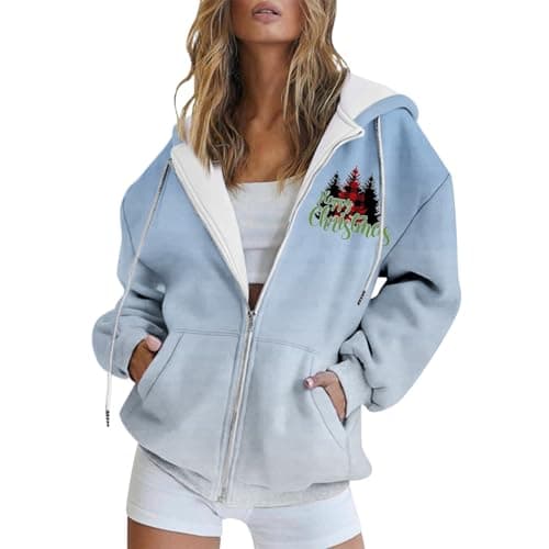 Refined Title: Women's Christmas Letter Print Hooded Coat