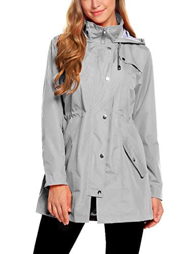ZHENWEI Women's Lightweight Hooded Waterproof Outdoor Rain Jacket S-XXL