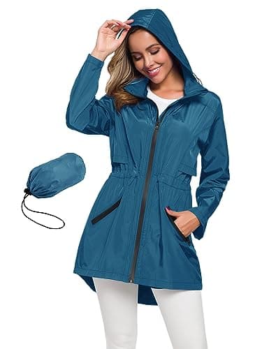 Avoogue Women's Long Waterproof Raincoat